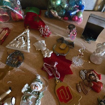 CHRISTMAS ORNAMENTS, BEADED GARLAND AND MORE