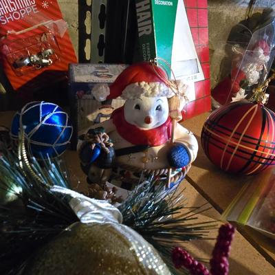 CHRISTMAS ORNAMENTS, BEADED GARLAND AND MORE