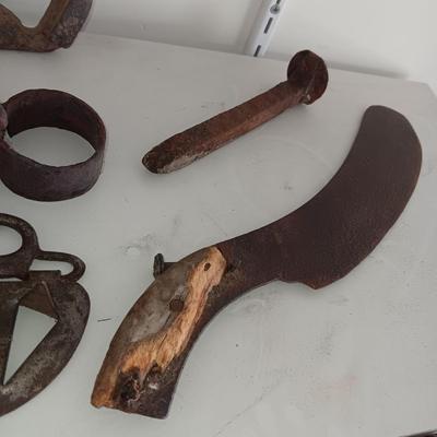 TOY CAP GUN WITH CAPS AND SOME ANTIQUE/PRIMITIVE ITEMS