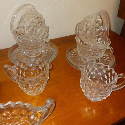 FOSTORIA GLASS CUPS, PLATES & SERVING PIECES