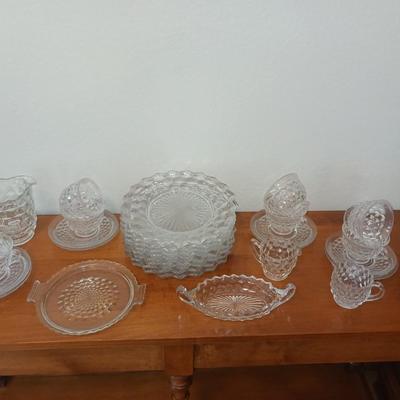 FOSTORIA GLASS CUPS, PLATES & SERVING PIECES