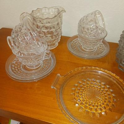 FOSTORIA GLASS CUPS, PLATES & SERVING PIECES