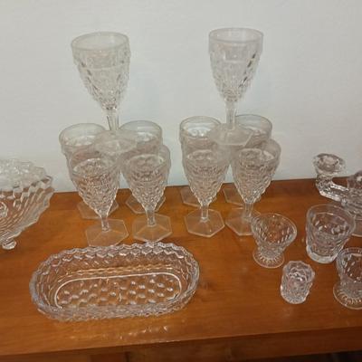 FOSTORIA STEMWARE, CANDLE HOLDERS, FOOTED BOWL AND MORE