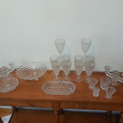 FOSTORIA STEMWARE, CANDLE HOLDERS, FOOTED BOWL AND MORE