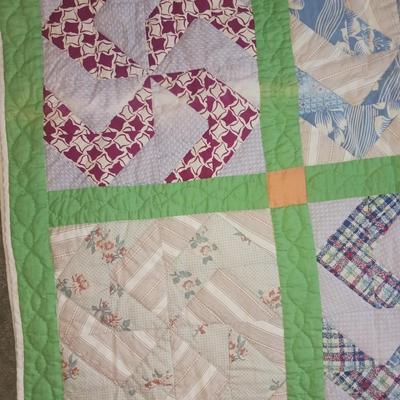 HANDMADE QUILT AND A CROCHETED KNIT THROW BLANKET