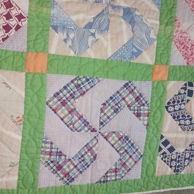HANDMADE QUILT AND A CROCHETED KNIT THROW BLANKET