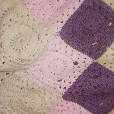 HANDMADE QUILT AND A CROCHETED KNIT THROW BLANKET