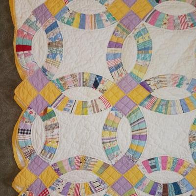 HANDMADE DOUBLE WEDDING RING QUILT