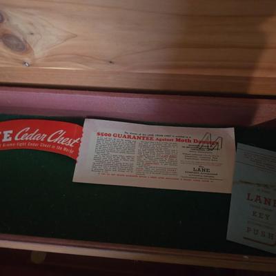 LANE CEDAR CHEST WITH SHELF AND KEY