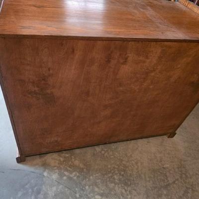 SOLID WOOD TV STAND WITH 2 DRAWERS