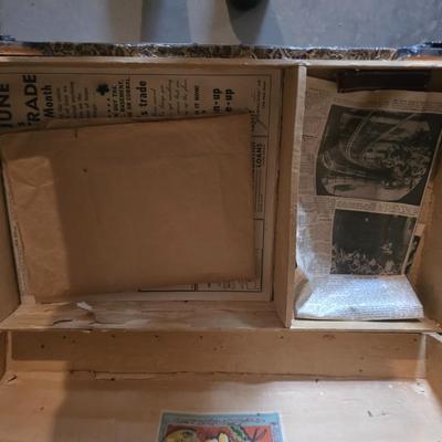 ANTIQUE TRUNK WITH SHELF