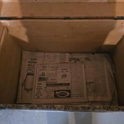 ANTIQUE TRUNK WITH SHELF