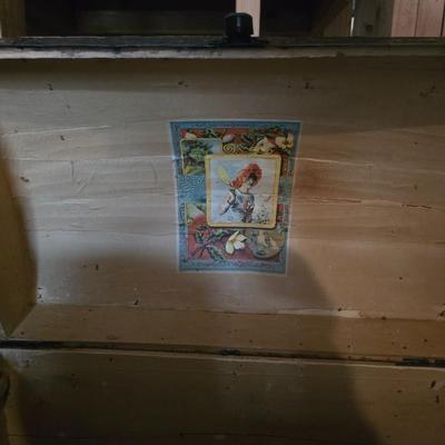 ANTIQUE TRUNK WITH SHELF