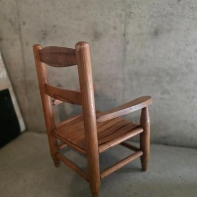 VINTAGE SOLID WOOD CHILD'S CHAIR & A FOLDING CHILD'S CHAIR