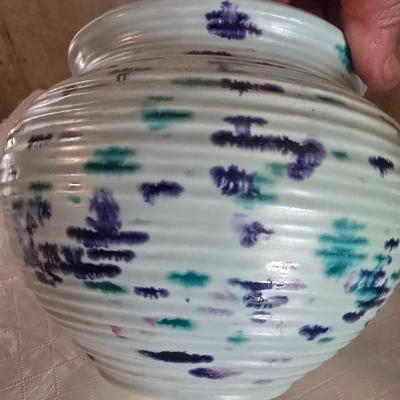 CERAMICS BY FREEDA FLOWER POT AND A BOWL ON A PEDESTAL