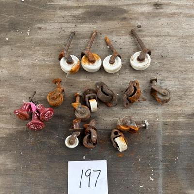 Vintage Casters and Drawer Pulls