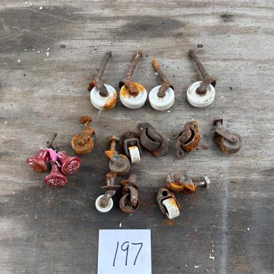 Vintage Casters and Drawer Pulls