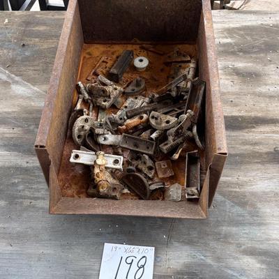 Vintage Metal Bin with Hardware