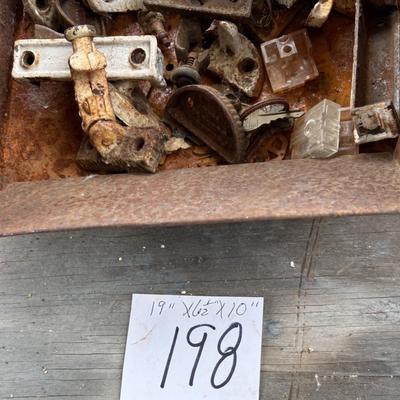 Vintage Metal Bin with Hardware