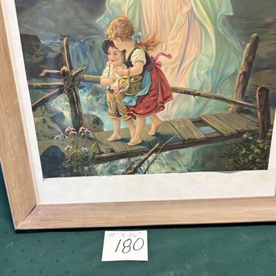 Guardian Angel with Children on Bridge