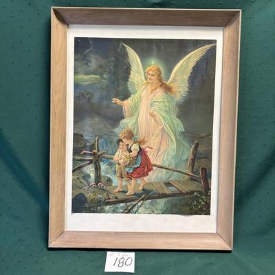 Guardian Angel with Children on Bridge