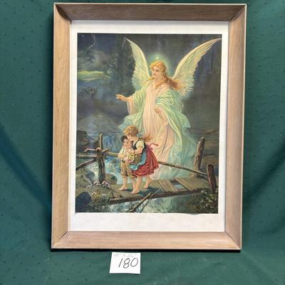 Guardian Angel with Children on Bridge