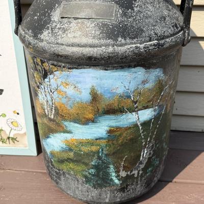Welcome sign & Decorative Milk Can