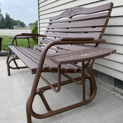 Wooden Rocking Bench