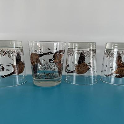 Drinking glasses w/Mallards&Ducks and platter