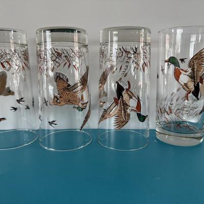 Drinking glasses w/Mallards&Ducks and platter