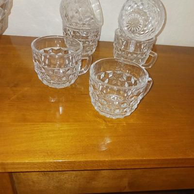 FOSTORIA PUNCH BOWL WITH CUPS