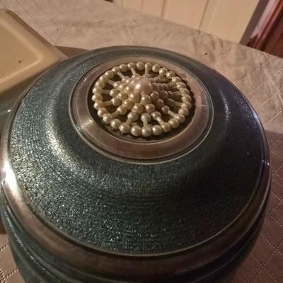 MUSICAL POWDER BOX, PORCELAIN FLOWER BOUQUET AND MORE