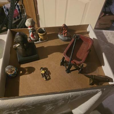 GEORGE WASHINGTON BUST, LITTLE RED WAGON, MINIATURE ANVIL AND MORE