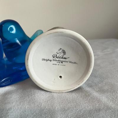 815 Boehm Bird, Sitting Bird, Blue Glass Bird Lot