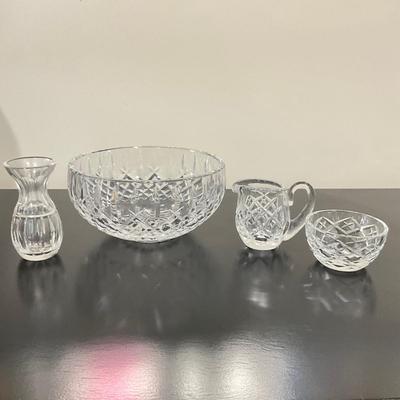 828 Waterford Crystal Cream & Sugar Set, Bowl, Small Vase
