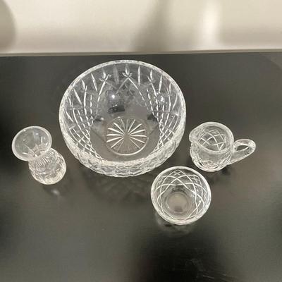 828 Waterford Crystal Cream & Sugar Set, Bowl, Small Vase