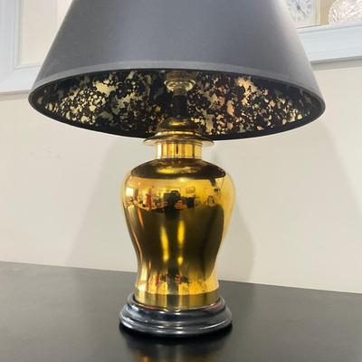 832 Brass Lamp With Black Shade