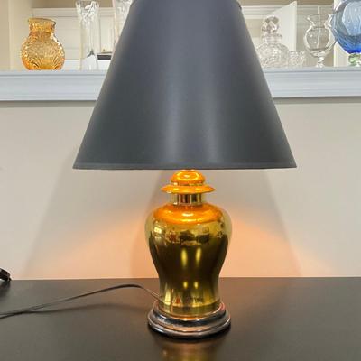 832 Brass Lamp With Black Shade