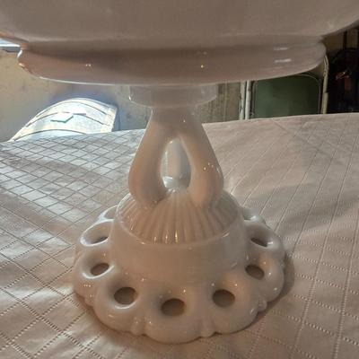 VINTAGE MILK GLASS SERVING DISHES