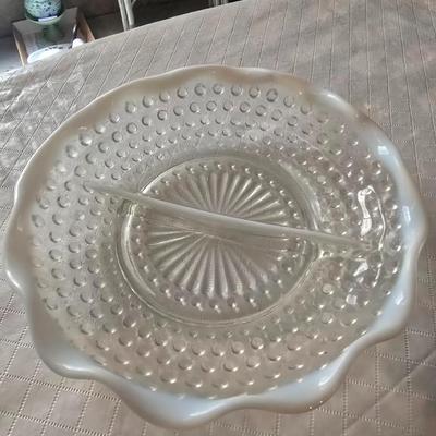 VINTAGE MILK GLASS SERVING DISHES