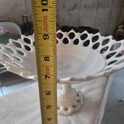 VINTAGE MILK GLASS SERVING DISHES