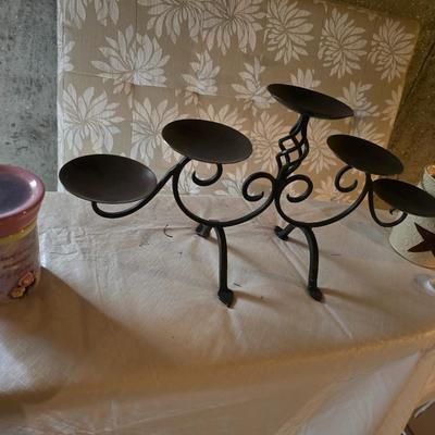 IRON CANDLE HOLDER AND SCENTSY SCENTED WAX BURNER