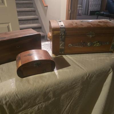 3 WOODEN BOXES