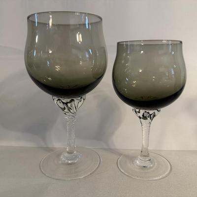 Vintage Smoked Wine Glasses