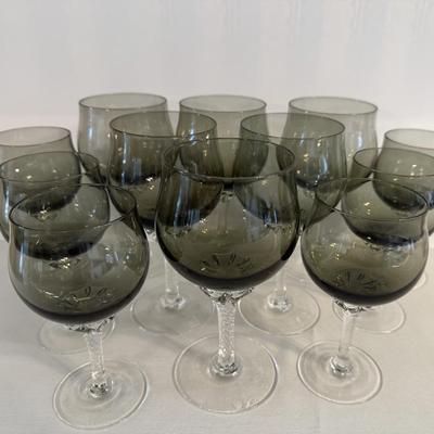 Vintage Smoked Wine Glasses