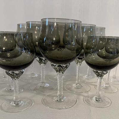Vintage Smoked Wine Glasses