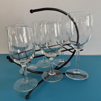 Wine glasses and holder