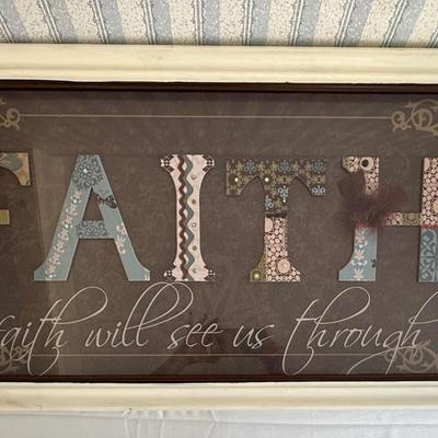 Large FAITH framed Art