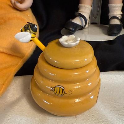 Disney Pooh Doll, Honey jar, Yellow dress Doll