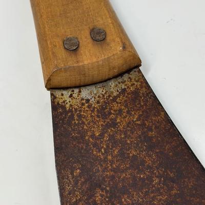 Sale Photo Thumbnail #32: Large hand welded cutting tool similar to a machete used for cutting sugar cane. 11 1/4” blade